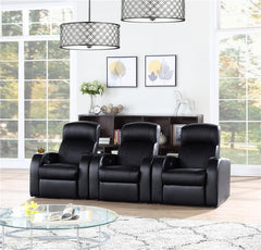 Cyrus Upholstered Home Theater Storage Wedge Console Black - 600002