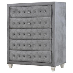 Deanna 5-drawer Rectangular Chest Grey - 205105