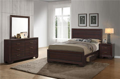 Kauffman 4-piece Eastern King Bedroom Set Dark Cocoa - 204390KE-S4