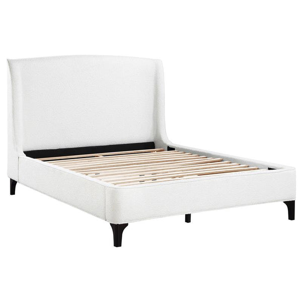 Mosby Upholstered Eastern King Wingback Bed Snow - 306020KE