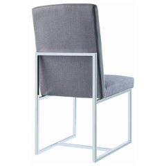 Mackinnon Upholstered Side Chairs Grey and Chrome (Set of 2) - 107143
