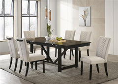 Malia Rectangular Dining Table with Refractory Extension Leaf Black - 122341