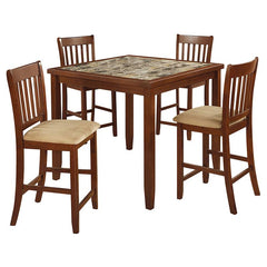 Jardin 5-piece Counter Height Dining Set Red Brown and Tan - 150154