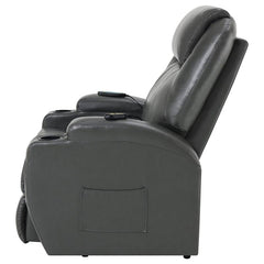 Sanger Upholstered Power Lift Massage Recliner Charcoal Grey - 600498P