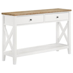 Hollis 2-drawer Wood Entryway Console Table Brown and White - 708099