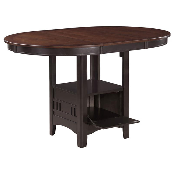 Lavon Oval Counter Height Table Light Chestnut and Espresso - 105278