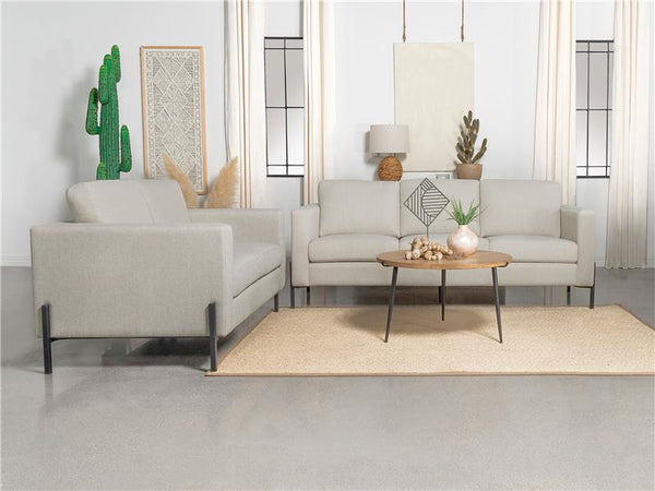Tilly 2-piece Upholstered Track Arm Sofa Set Oatmeal - 509901-S2