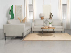 Tilly 2-piece Upholstered Track Arm Sofa Set Oatmeal - 509901-S2