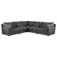 Sasha Upholstered Corner Chair Barely Black - 551682