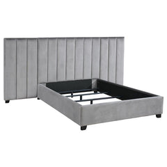 Arles Upholstered Eastern King Wall Panel Bed Grey - 306070KE-SP