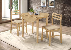 Bucknell 3-piece Dining Set with Drop Leaf Natural and Tan - 130006