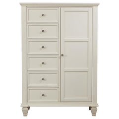 Sandy Beach 8-drawer Door Chest Storage Cream White - 201308