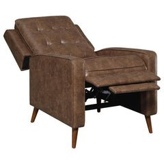 Davidson Upholstered Tufted Push Back Recliner Brown - 609566