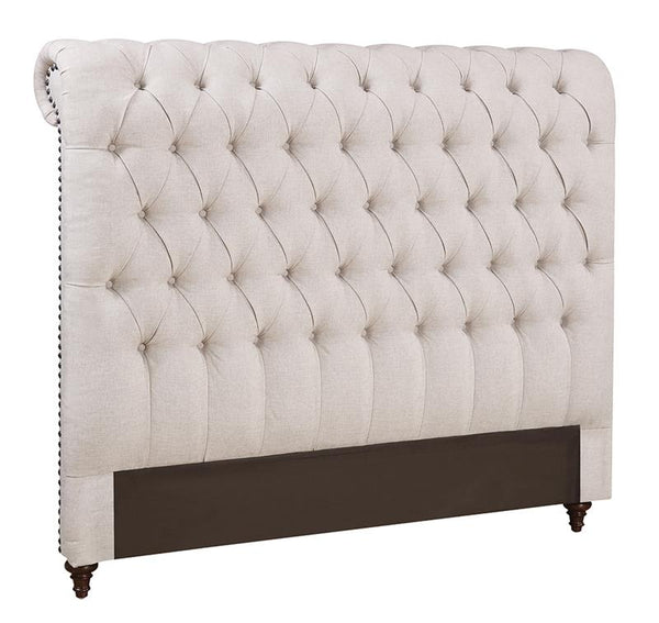 Devon Upholstered Queen Panel Headboard Beige - 300525QB1