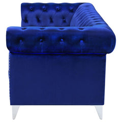 Bleker Upholstered Tuxedo Arm Tufted Sofa Blue - 509481