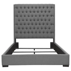 Camille Upholstered Eastern King Panel Bed Grey - 300621KE
