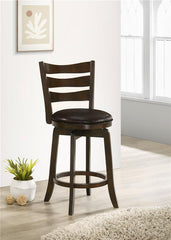 Murphy Ladder Back Counter Height Swivel Bar Stool Dark Cherry and Brown - 181368