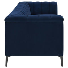 Chalet 2-piece Upholstered Tuxedo Arm Tufted Sofa Set Blue - 509211-S2