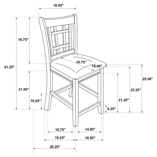 Lavon 5-piece Counter Height Dining Room Set Light Chestnut and Espresso - 105278-S5
