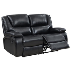 Camila Upholstered Motion Reclining Loveseat Black - 610245