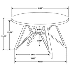 Neil 5-piece Round Dining Set Concrete and Grey - 193801-S5