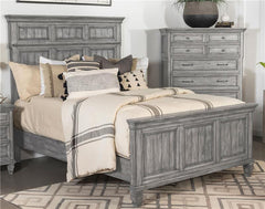 Avenue Wood California King Panel Bed Weathered Grey - 224031KW