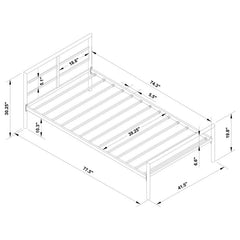 Fisher Metal Twin Open Frame Bed Gunmetal - 300279T