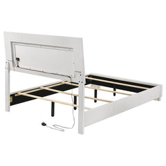 Felicity Wood Full LED Panel Bed White High Gloss - 203500F