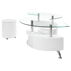 Buckley 3-piece Coffee Table and Stools Set White High Gloss - 703400