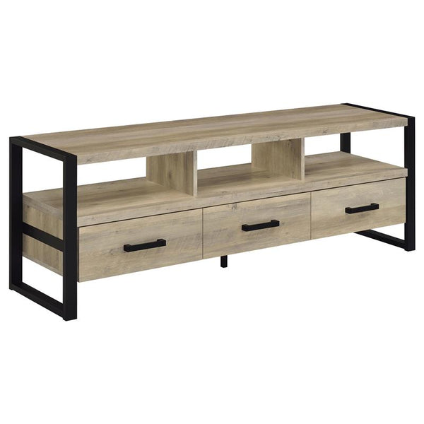 James 3-drawer Engineered Wood 60" TV Stand Distressed Pine - 704272