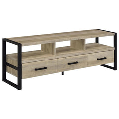 James 3-drawer Engineered Wood 60" TV Stand Distressed Pine - 704272