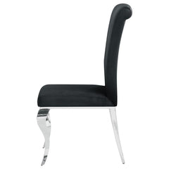 Betty Upholstered Side Chairs Black and Chrome (Set of 4) - 105072