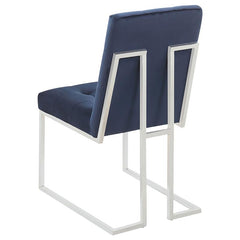 Cisco Upholstered Dining Chairs Ink Blue and Chrome (Set of 2) - 192494