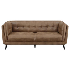 Thatcher 2-piece Upholstered Tuxedo Arm Sofa Set Brown - 509421-S2