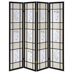 Catabella 4-Panel Room Divider Folding Shoji Screen Floral - 4407
