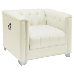 Chaviano 3-piece Upholstered Track Arm Sofa Set Pearl White - 505391-S3