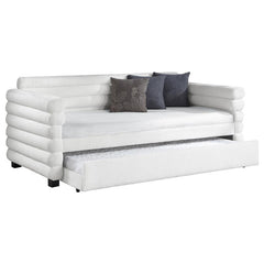 Patricia Boucle Upholstered Twin Day Bed with Trundle White - 300716
