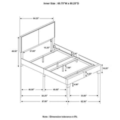 Boyd Upholstered Queen Panel Bed Grey - 350071Q