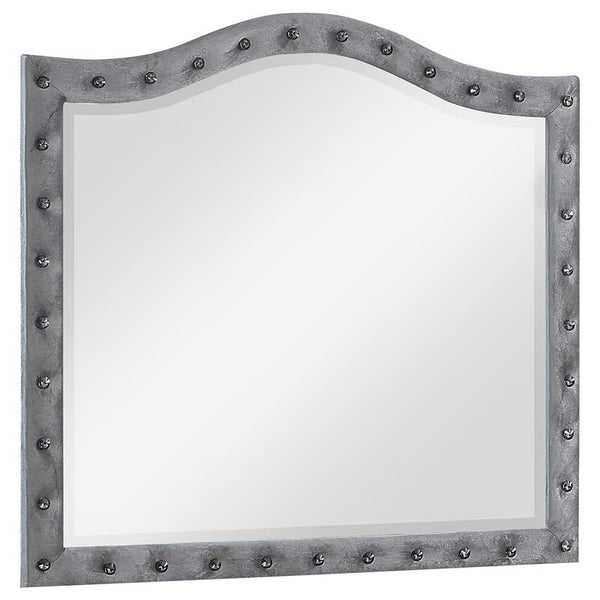 Deanna Button Tufted Dresser Mirror Grey - 205104