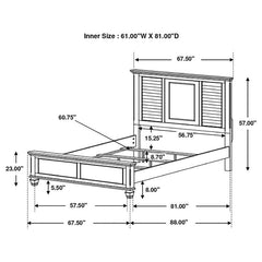 Franco 5-piece Queen Bedroom Set Distressed White - 205331Q-S5