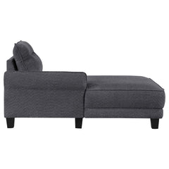 Caspian Upholstered Curved Arm Chaise Sectional Sofa Grey - 509540