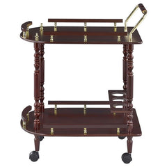 Palmer 2-tier Rectangular Wood Bar Cart Merlot - 3512