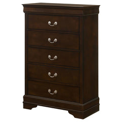 Louis Philippe 5-drawer Chest with Silver Bails Cappuccino - 202415