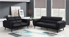 Shania 2-piece Upholstered Low Back Sofa Set Black - 509921-S2