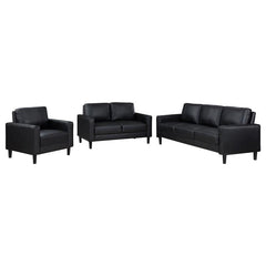 Ruth 3-piece Upholstered Track Arm Sofa Set Black - 508361-S3