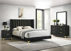Kendall 4-piece Eastern King Bedroom Set Black - 301161KE-S4