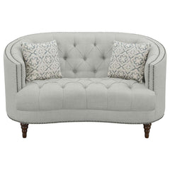 Avonlea Upholstered Sloped Arm Loveseat Grey Fabric - 505642