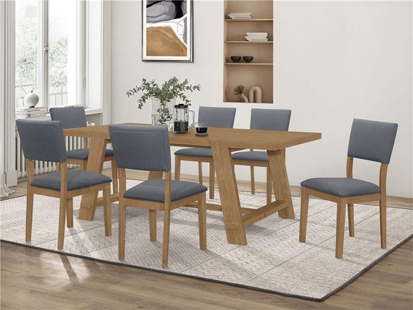 Sharon Rectangular Trestle Base Dining Table Blue and Brown - 104171