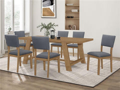 Sharon Rectangular Trestle Base Dining Table Blue and Brown - 104171