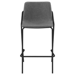 Earnest Solid Back Upholstered Bar Stools Grey and Black (Set of 2) - 183453